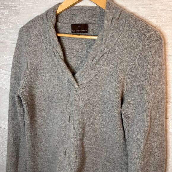 Fenn Wright Mason Gray Merino Wool Rabbit Hair Cashmere Knit Sweater Medium - Picture 2 of 6